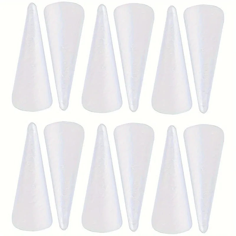 White Foam Cones for Christmas, Wedding & DIY Craft Projects Foam Craft Cones QXL 10pcs