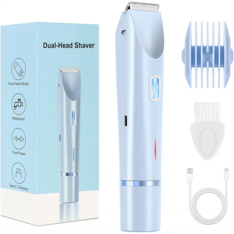 2-in-1 Electric Epilator & Bikini Trimmer | Waterproof Electric Epilator QXL Blue