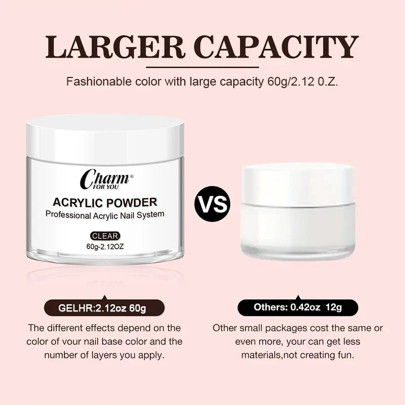 60g Acrylic Crystal Nail Powder – French Manicure & Extensions Acrylic Nail Powder QXL