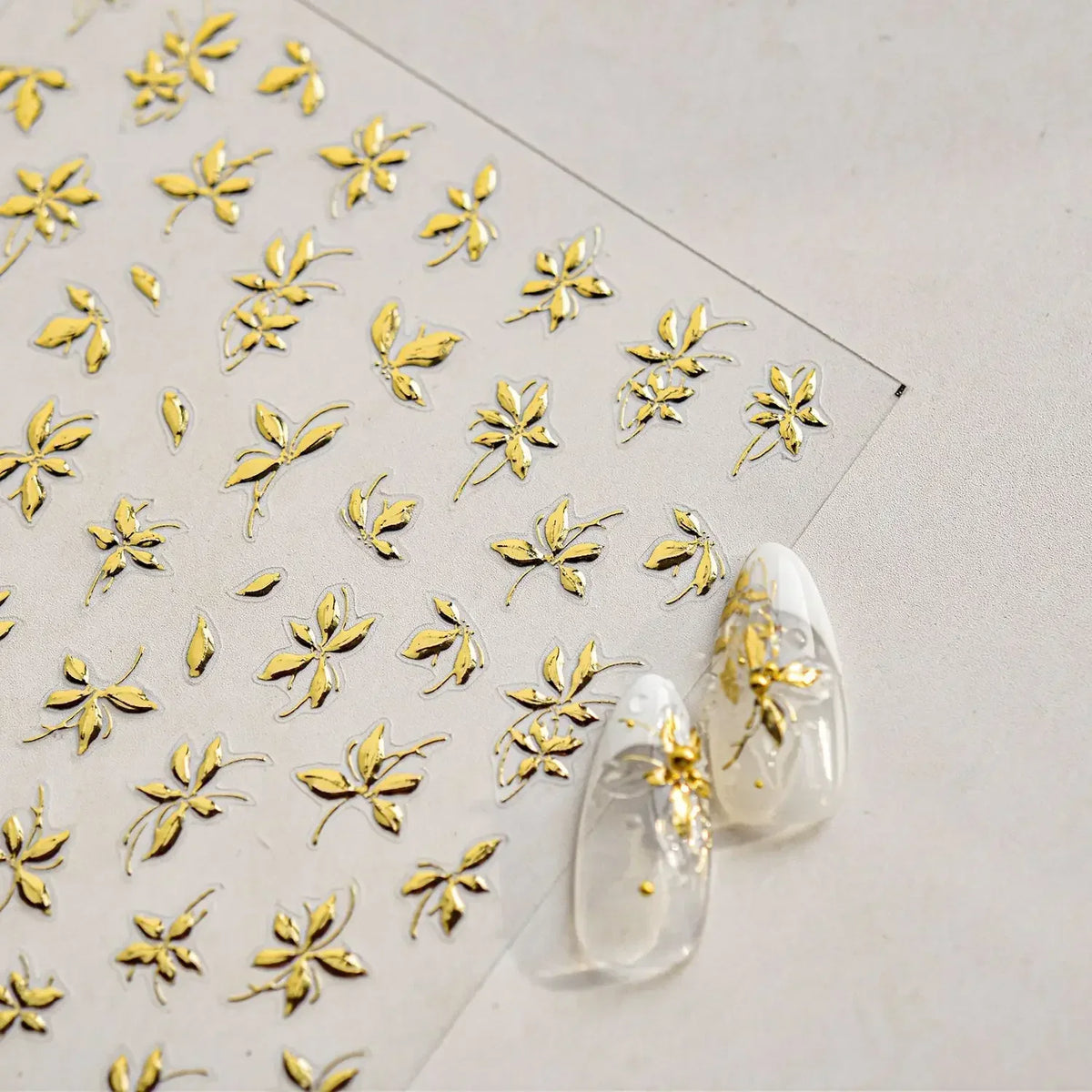 5D Hot Stamping Nail Stickers – Floral & Butterfly Decals Nail Art Stickers QXL