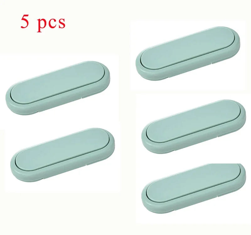 5-Pack Invisible Cabinet & Drawer Safety Locks for Kids Cabinet Safety Lock QXL B180 5 pcs green