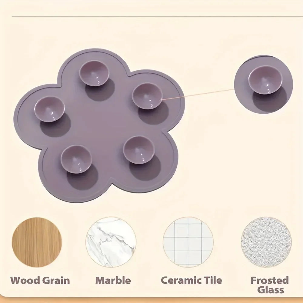 Silicone Flower Makeup Brush Cleaning Pad with Suction Cup Brush Cleaning Pad QXL