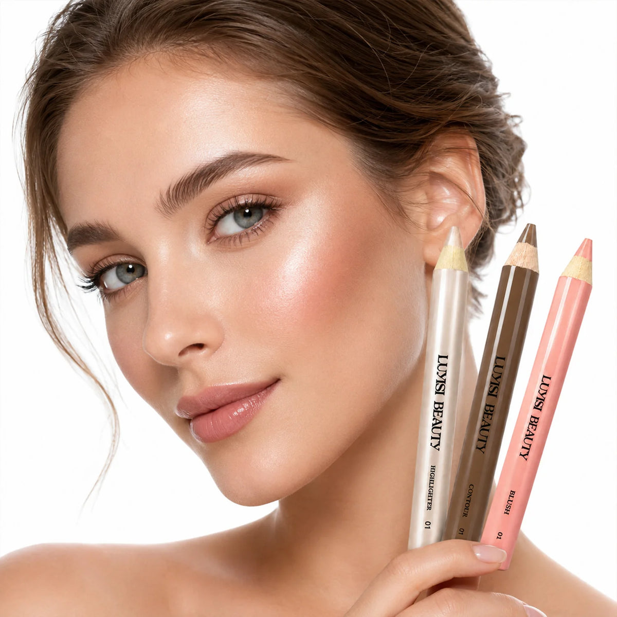 3-Piece Contour, Blush & Highlighter Makeup Pen Set Face Makeup Pen Set QXL