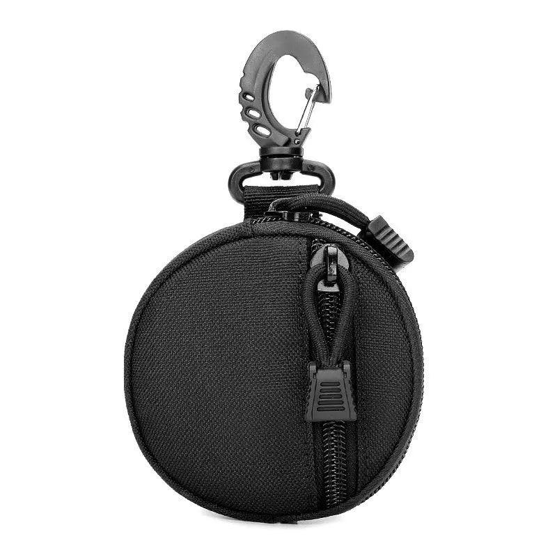 1000D Tactical Mini Round EDC Pouch with Carabiner Clip Tactical EDC Pouch QXL BK