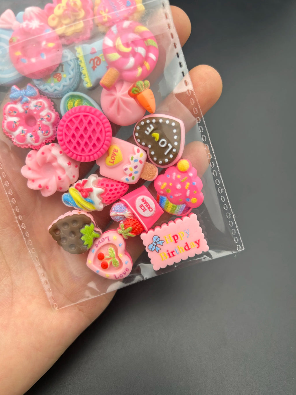 20-Pc 3D Kawaii Dessert Nail Charms | Resin Donut & Ice Cream 3D Nail Charms QXL
