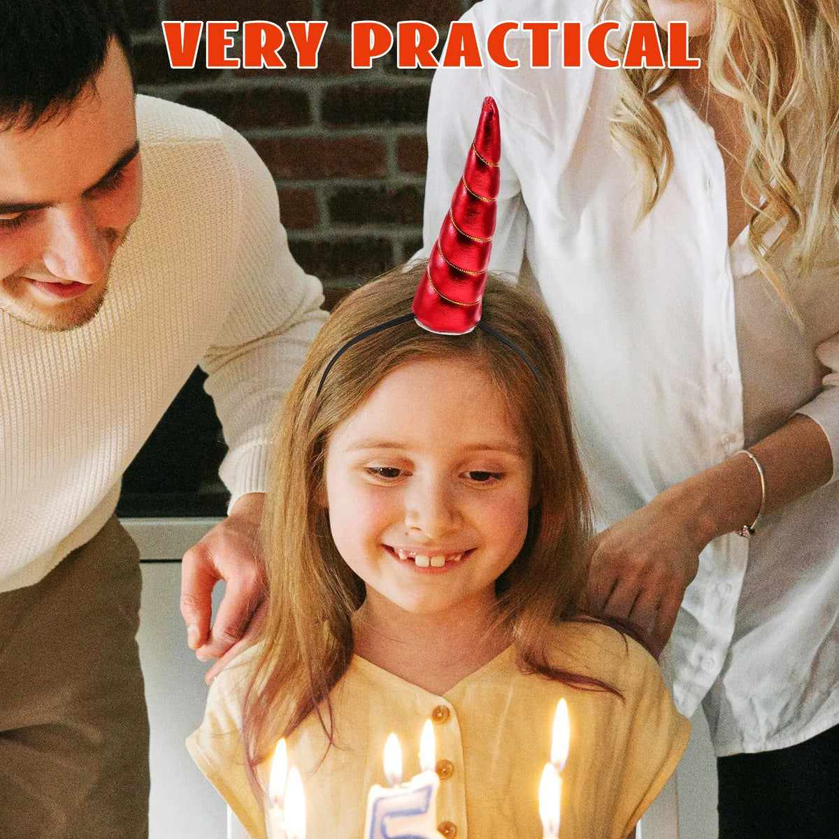 4-Pack Unicorn Horn Headbands | Party Cosplay Hair Accessories Costume Headband Set QXL