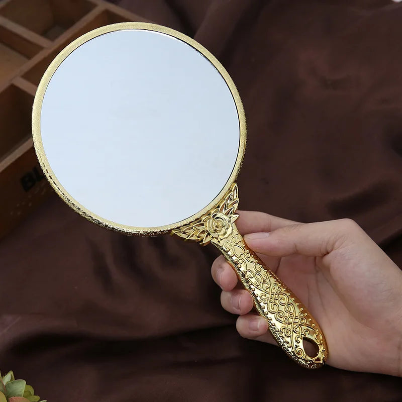 Vintage Handheld Makeup Mirror with Handle | Retro Vanity Handheld Vanity Mirror QXL
