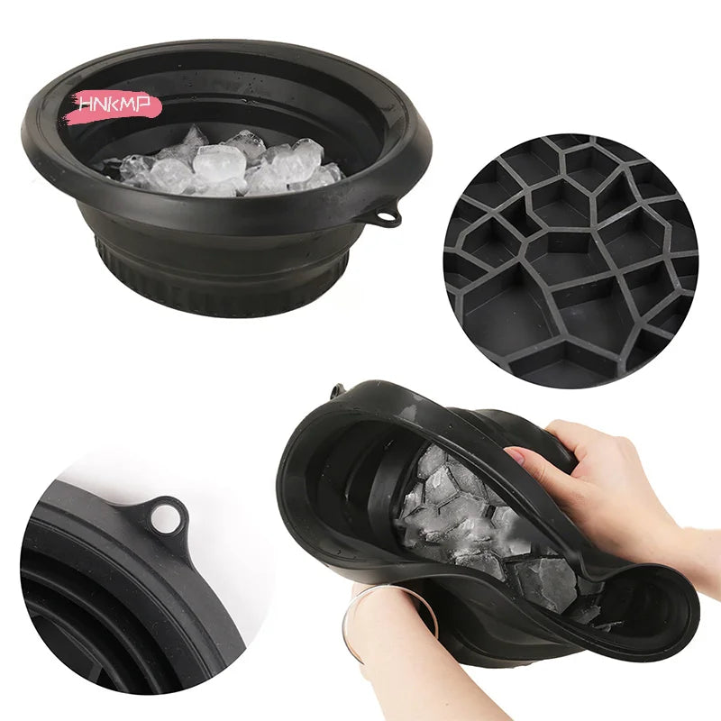Foldable Silicone Ice Basin with Ice Tray | Facial Ice Bowl Facial Ice Basin QXL