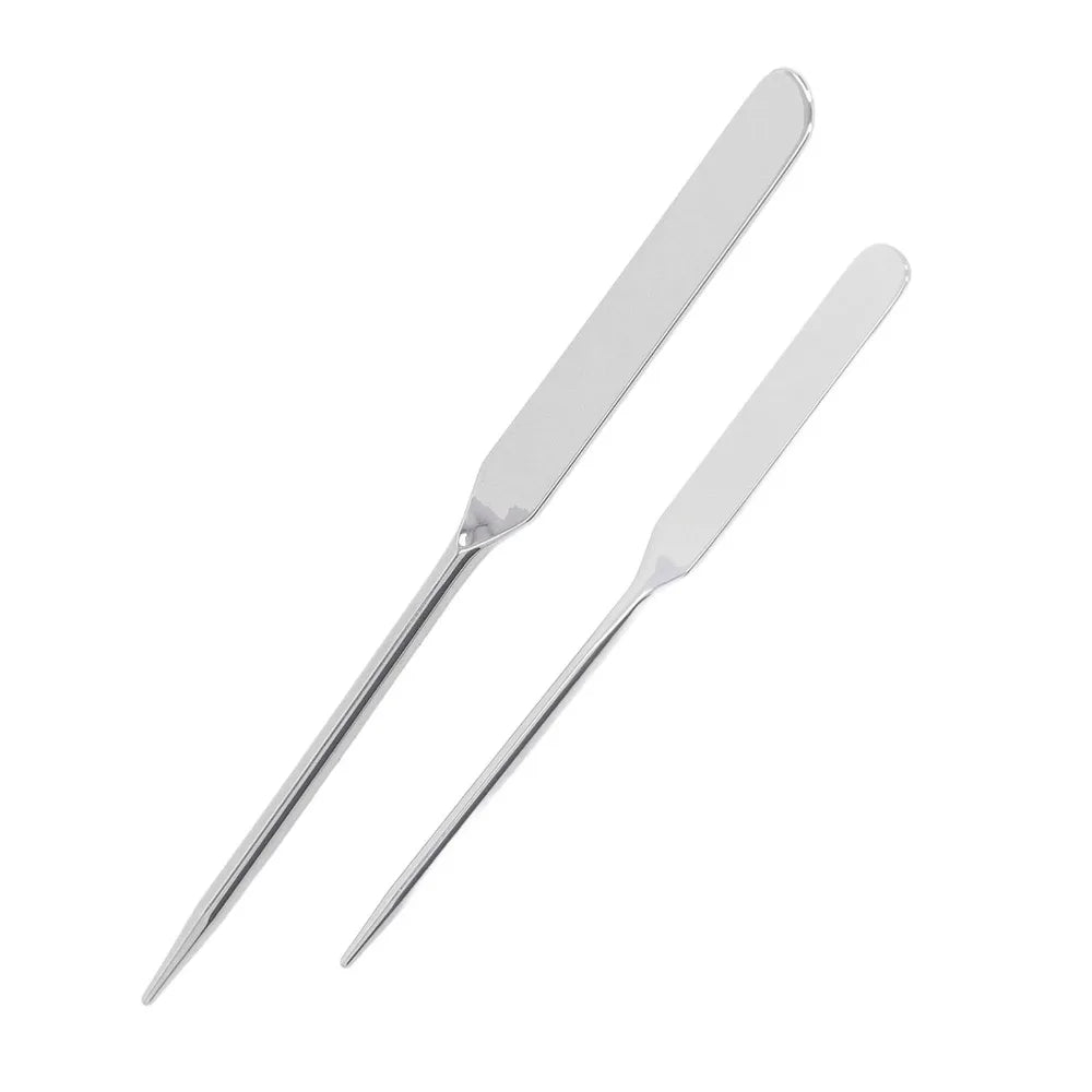 2-Pack Double-Ended Stainless Steel Makeup & Nail Spatula Makeup Mixing Spatula QXL