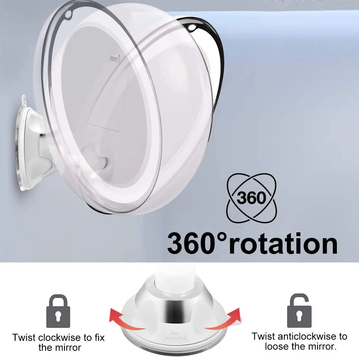 10X LED Magnifying Makeup Mirror | 360° Rotating Touch LED Makeup Mirror QXL