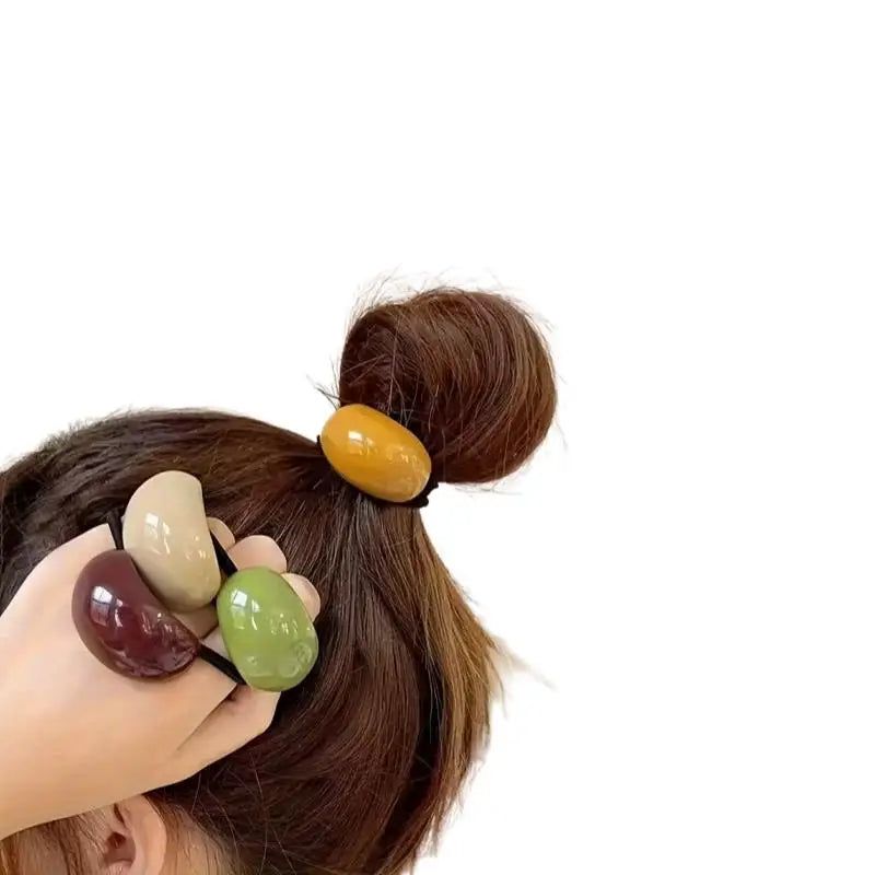 4-Pack Mixed Color Elastic Hair Rings | Candy Acrylic Hair Bands Elastic Hair Bands QXL