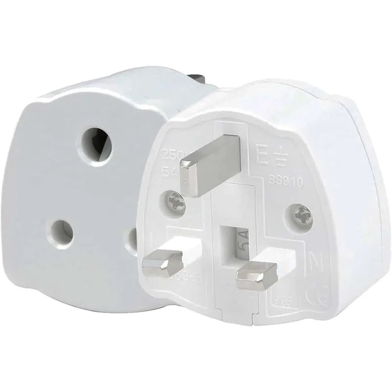 India to UK Plug Adapter 2-Pack | 3-Pin 5A Fuse Travel Adapter Travel Plug Adapter QXL 2pcs 3P UK Plug