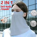 2-in-1 UV Protection Ice Silk Face Mask | Breathable Outdoor UV Face Mask QXL 2 in1 Gery One Size
