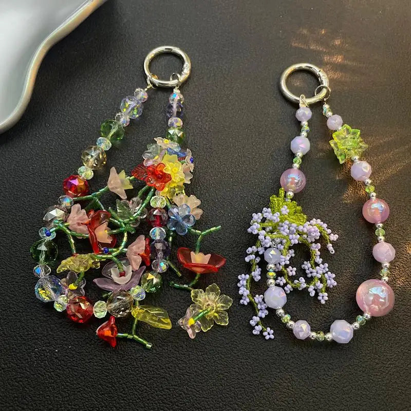 Colorful Beaded Phone Chain Lanyard | Bag, Key & Case Charm Beaded Phone Chain QXL