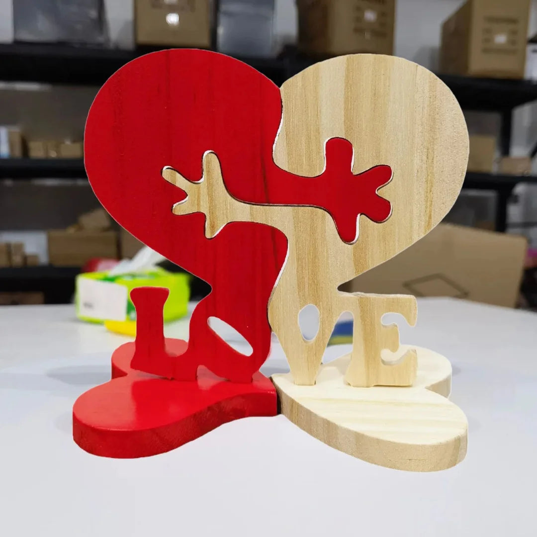 Wooden Linked Heart Ornament | Wedding & Valentine's Décor Wooden Heart Ornament QXL