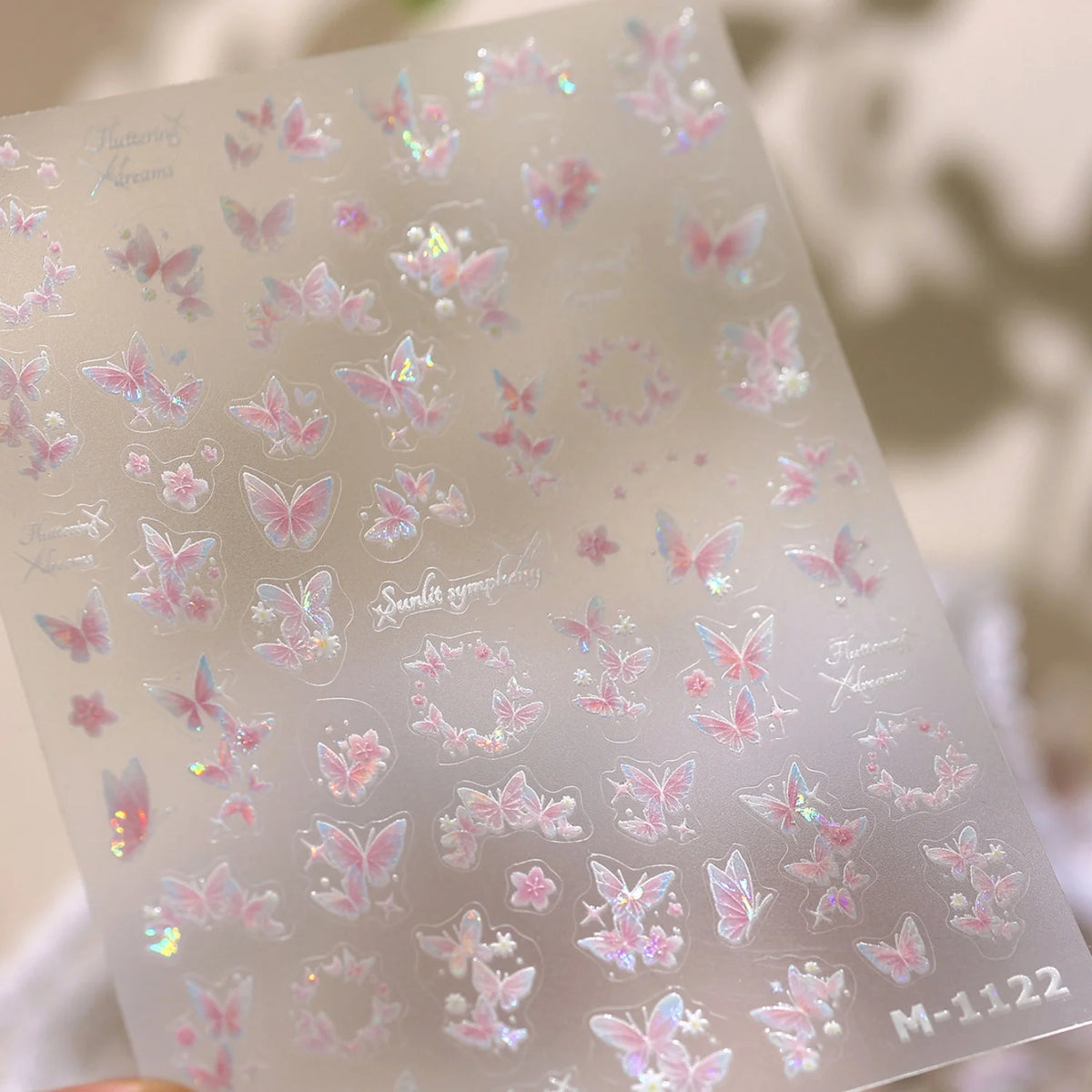 5D French Vintage Nail Stickers – Swan Rose Gem Gold Decals