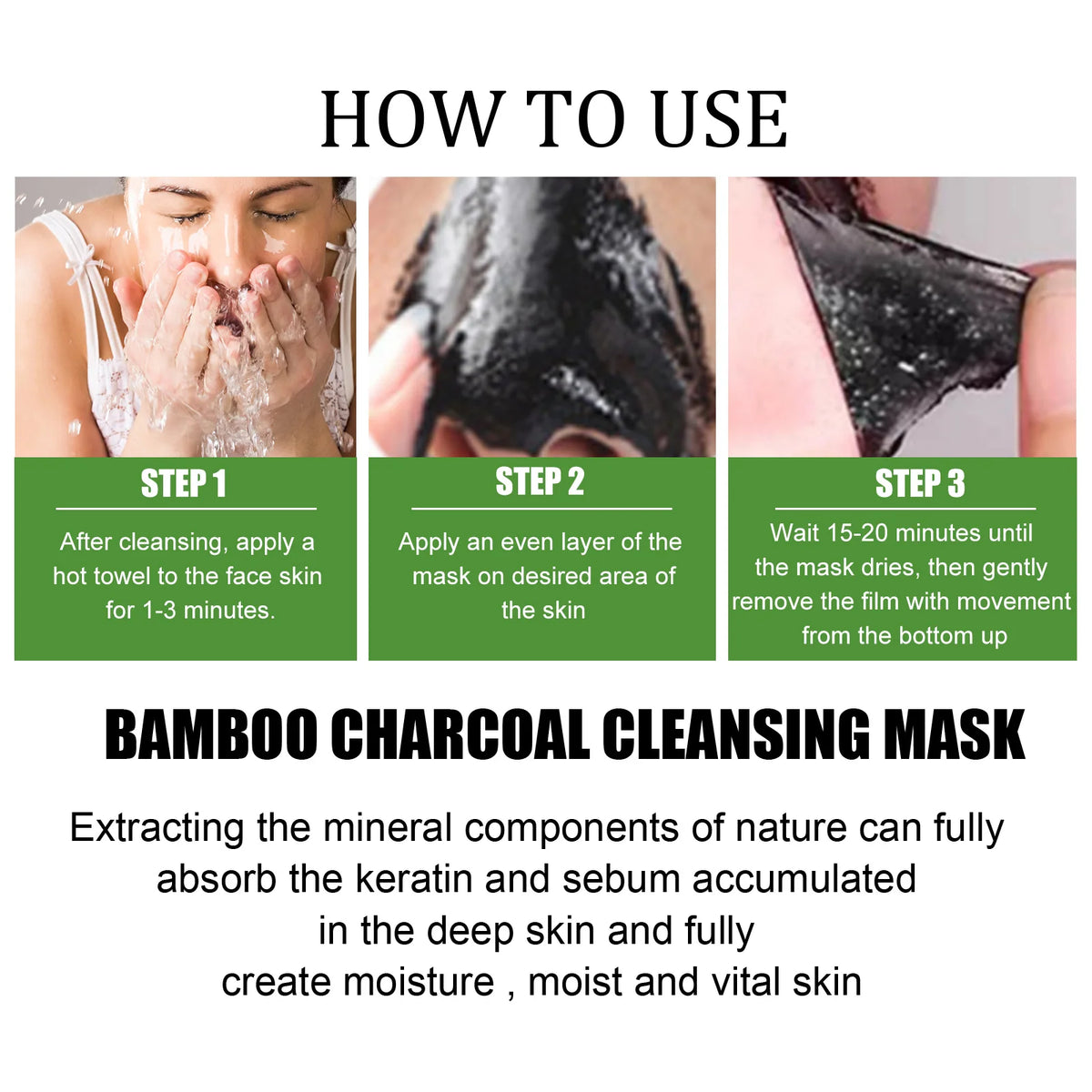 Eelhoe Bamboo Charcoal Peel-Off Mask | Deep Cleanse 120g Peel-Off Face Mask QXL