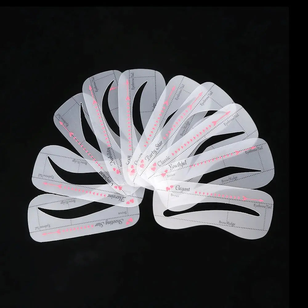 10-Pc Eyebrow Stencil Set | Makeup Shaping Templates for Women Eyebrow Stencil Set QXL