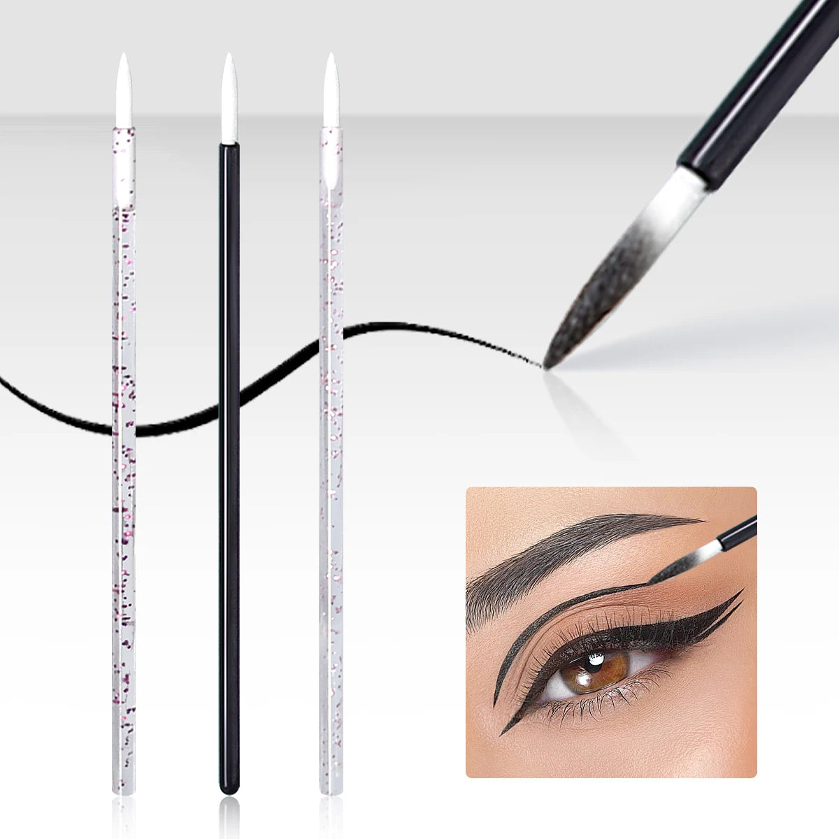 150/50-Pack Disposable Eyeliner Brushes | Fine Tip Liner Set Disposable Eyeliner Brushes QXL