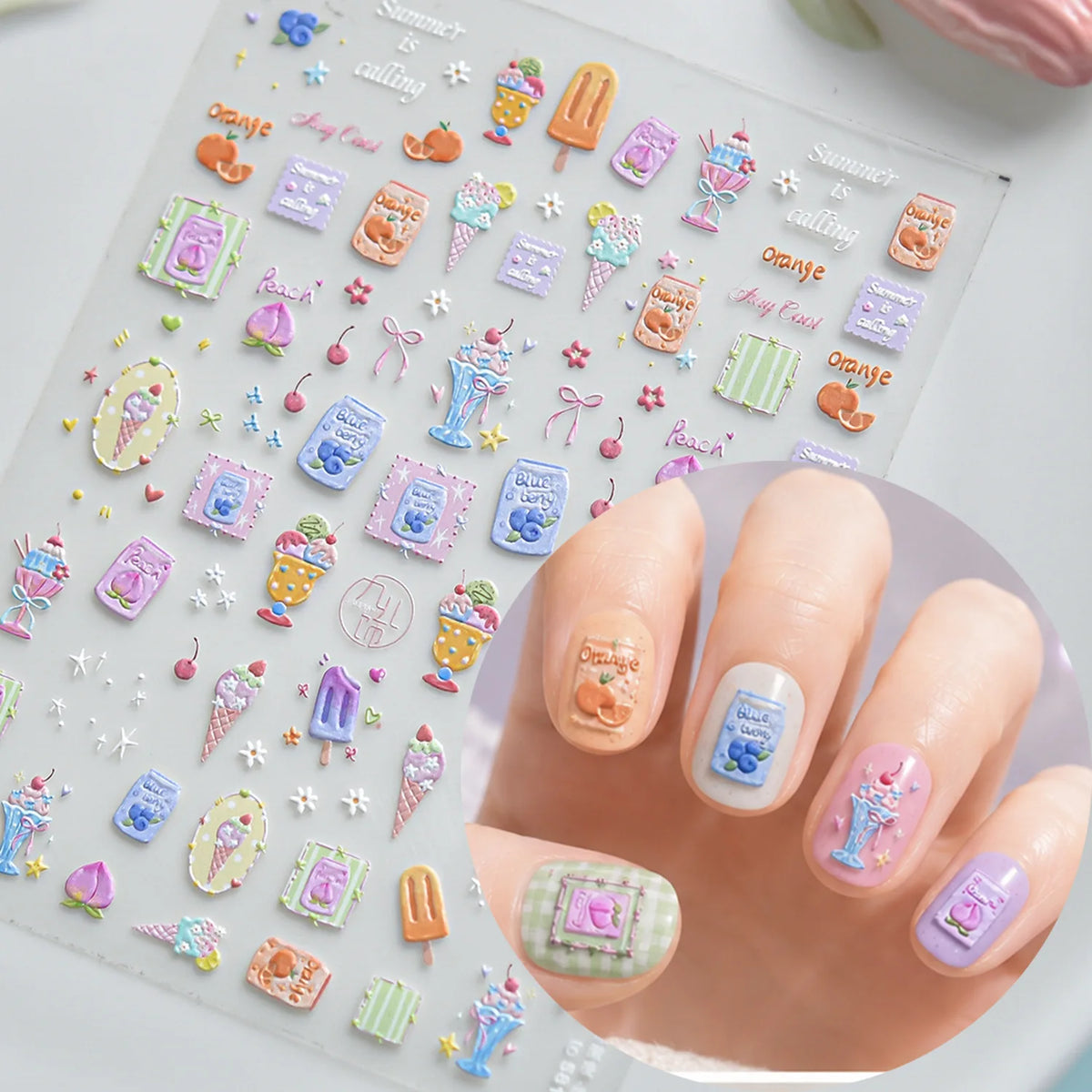 5D Spring Garden Nail Stickers | Floral Self-Adhesive Decals Nail Art Stickers QXL