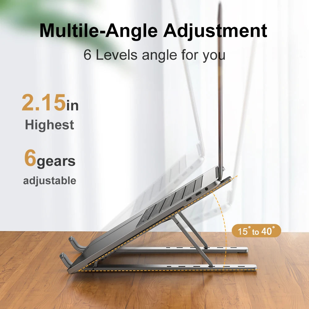Aluminum Foldable Laptop Stand | Adjustable Portable Holder Laptop Stand QXL