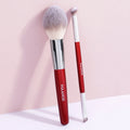 MAANGE 2-Pc Soft Synthetic Makeup Brush Set | Blush & Highlight Makeup Brush Set QXL Red
