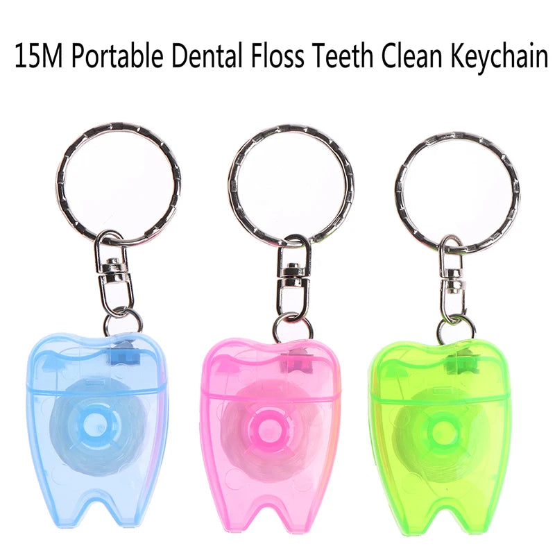 Portable 15m Dental Floss Keychain Case | Travel Flosser Dental Floss Keychain QXL