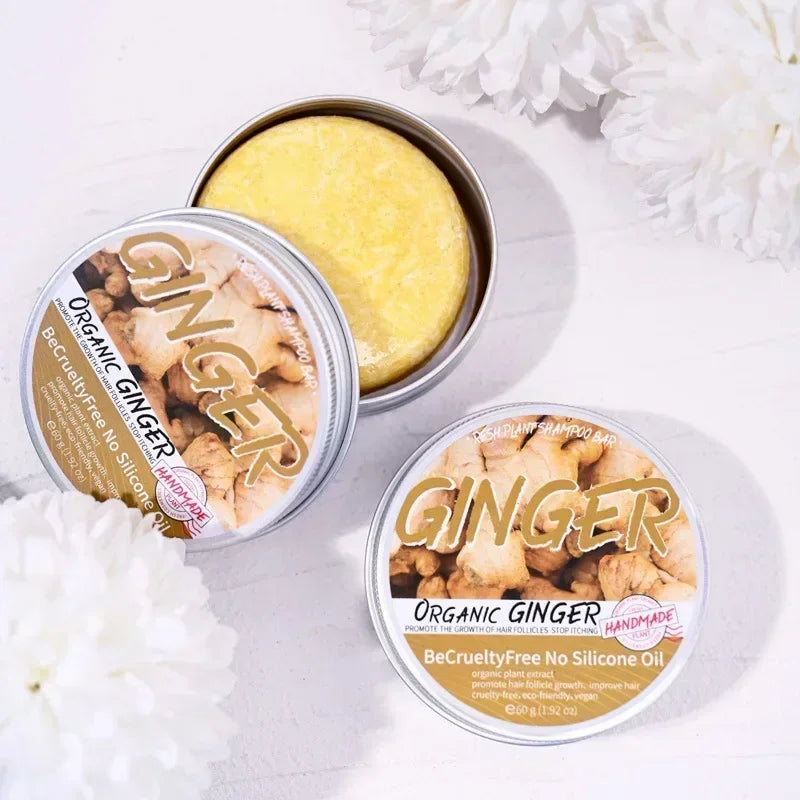 Organic Ginger Shampoo Bar | Rice Water, Turmeric & Rosemary Shampoo Soap Bar QXL