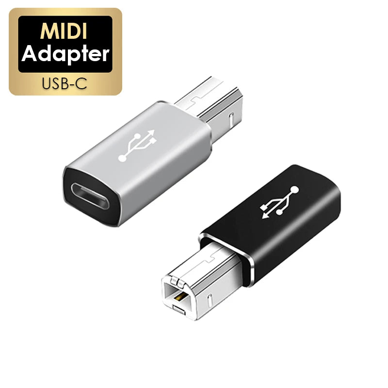 USB-C to USB-B 2.0 Adapter for MIDI & Printer | Type C USB Adapter QXL