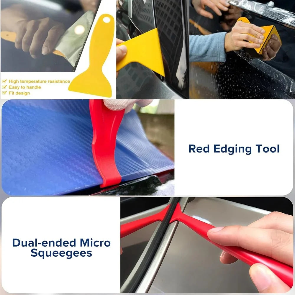 Vinyl Wrap Kit – Felt Squeegee, Trimmer & Bubble Smoother 8–15pc Vinyl Wrap Tool Kit QXL