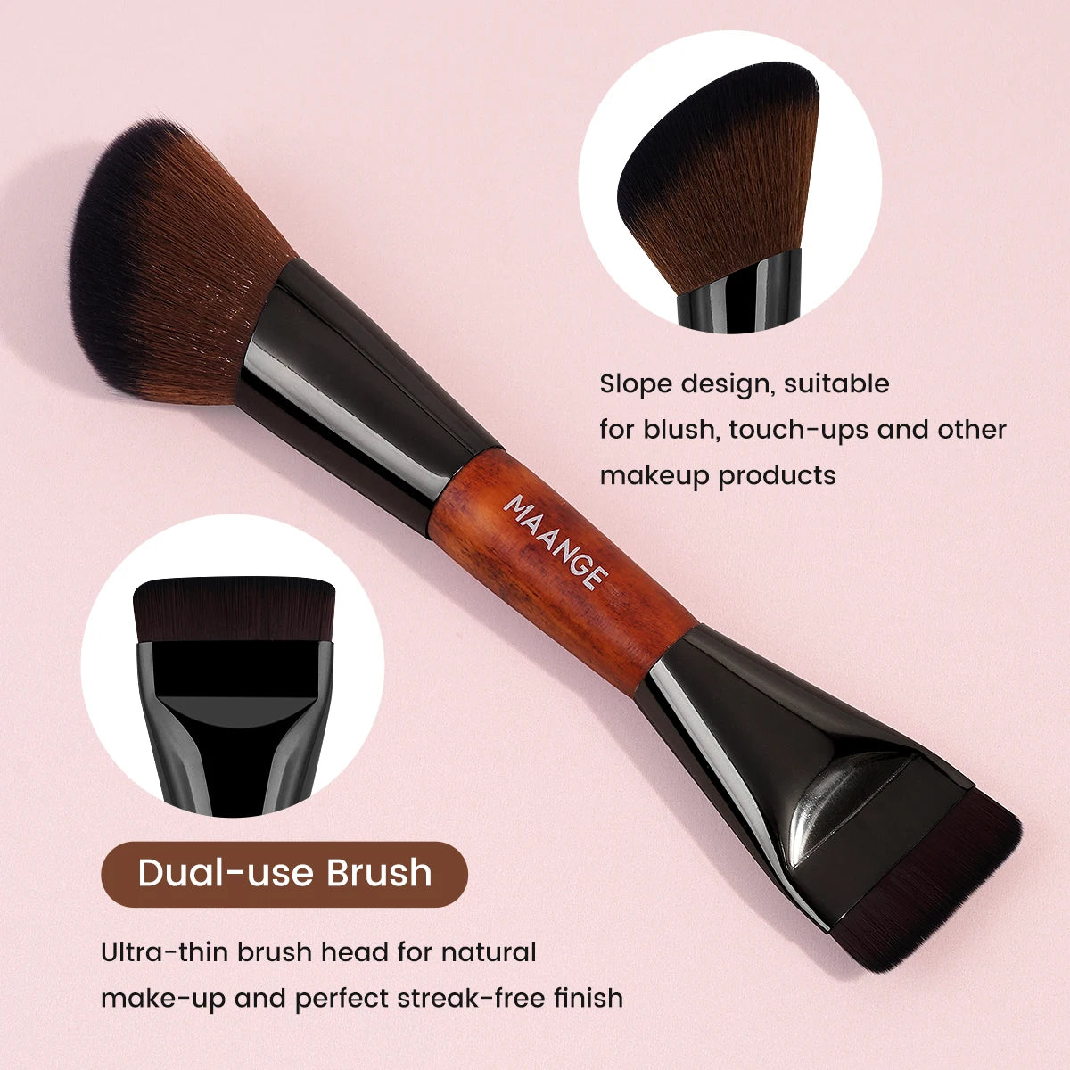 MAANGE Double-Ended Foundation & Concealer Makeup Brush Makeup Brush QXL