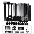 MAANGE 50-Pc Makeup Kit | Brushes, Puffs & Accessories Set Makeup Brush Kit QXL Black