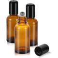 2-Pack Amber Glass Roller Bottles | Essential Oil & Perfume Vials Glass Roller Bottle QXL Glass 30ml
