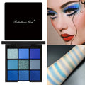 VERONNI 9-Color Blue Eyeshadow Palette | Matte Glitter Shimmer Eyeshadow Palette QXL 9 Colors Blue