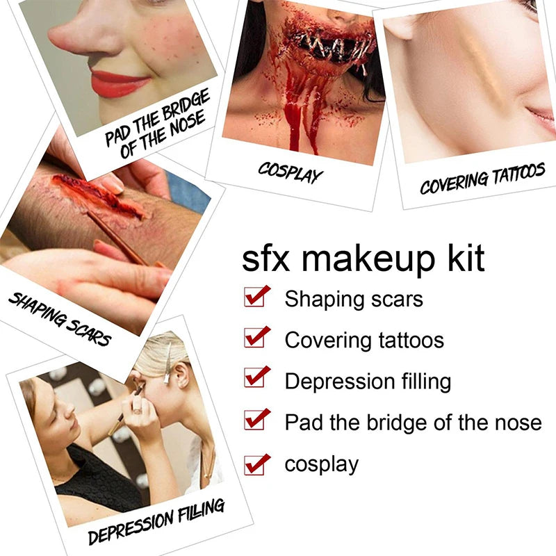 VERONNI 6-Pc SFX Makeup Kit | 26-Color Face & Body Paint SFX Makeup Kit QXL