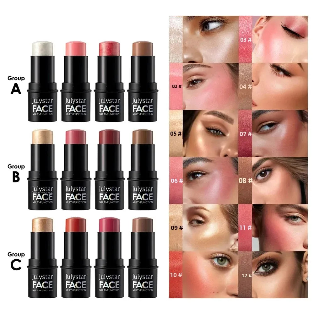 4-Pack CC Sticks Highlighter Blush Contour Waterproof Makeup Cream Makeup Sticks QXL