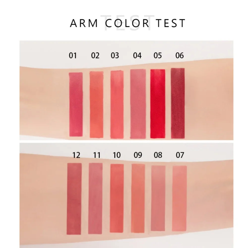 Handaiyan Matte Liquid Lipstick | 12 Shades Velvet Lip Gloss Matte Liquid Lipstick QXL