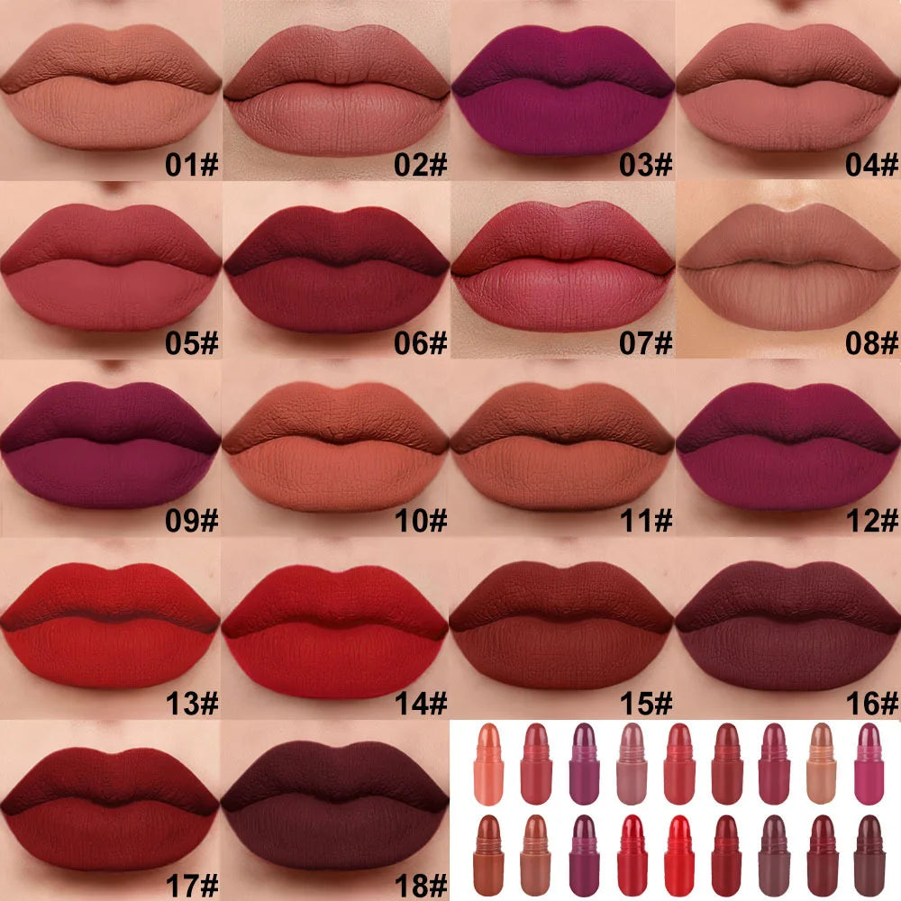 18-Piece Mini Lipstick Set | Matte, Gloss & Lip Liner Lip Makeup Set QXL