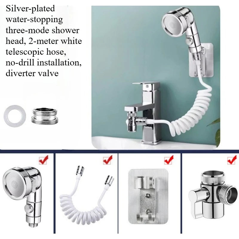 Pull-Out Faucet Extender | Telescopic Sink Hair Washing Sprayer Faucet Sprayer Extender QXL 1SET