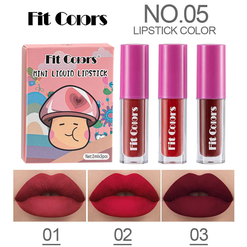 Fit Colors 3-Pc Fruit Lip Oil Set | Avocado Strawberry Peach Gloss Lip Oil Gloss Set QXL NO.05 2mlX3pcs