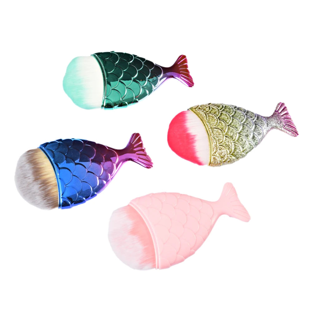 Mermaid Tail Nail Dust Brush | Soft Fishtail Manicure Tool Nail Dust Brush QXL