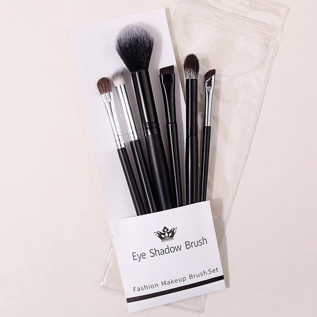 KOSSHOW 6-Pc Makeup Brush Set | Blush, Eyeshadow & Brow Kit Makeup Brush Set QXL