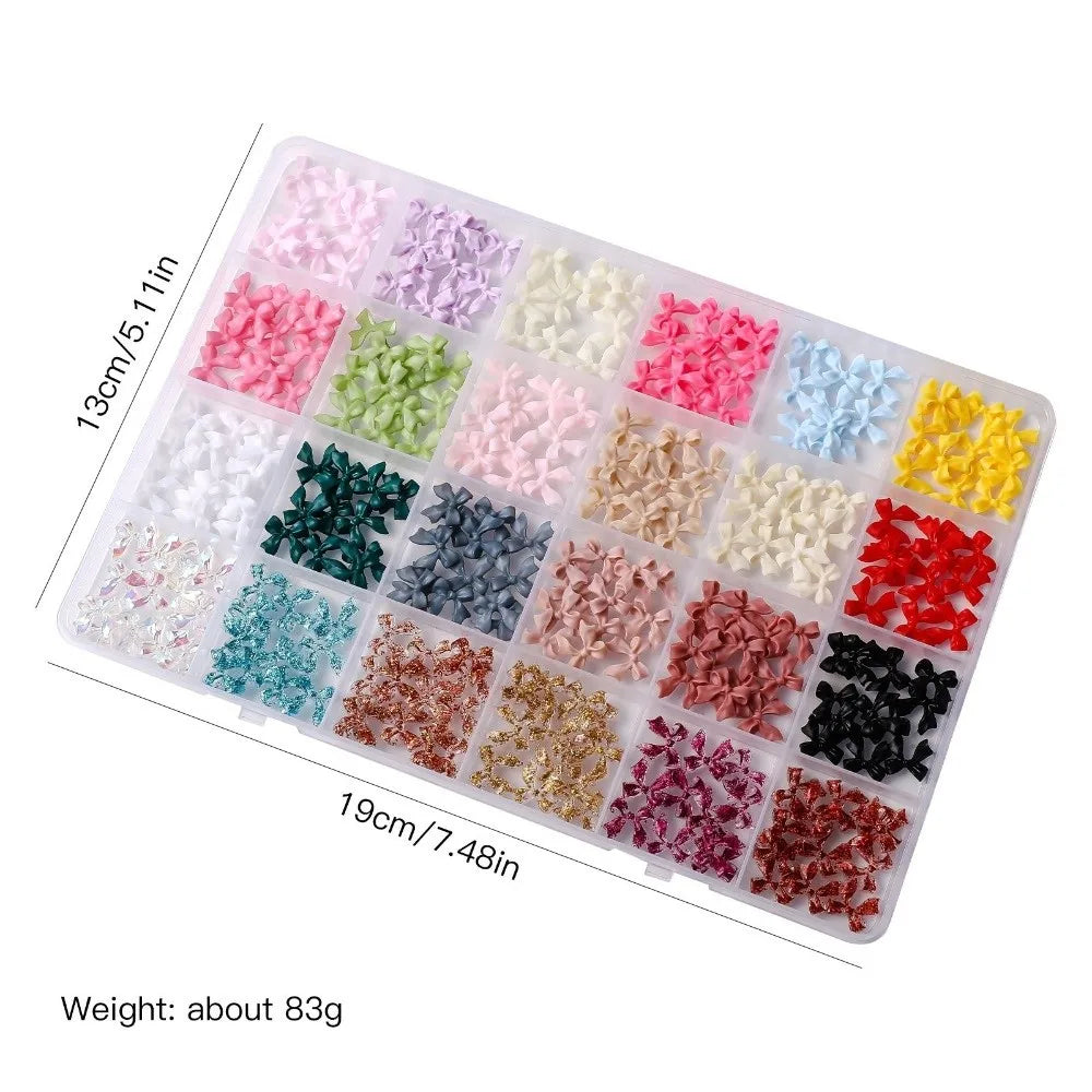 12-Grid 3D Nail Art Charms | Stars, Pearls & Aurora Flakes Nail Art Charms QXL