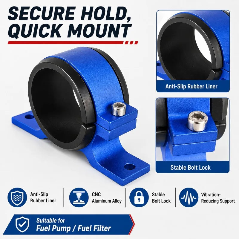 50/58mm CNC Aluminum Fuel Pump Mounting Bracket | Rubber Liner Fuel Pump Bracket QXL