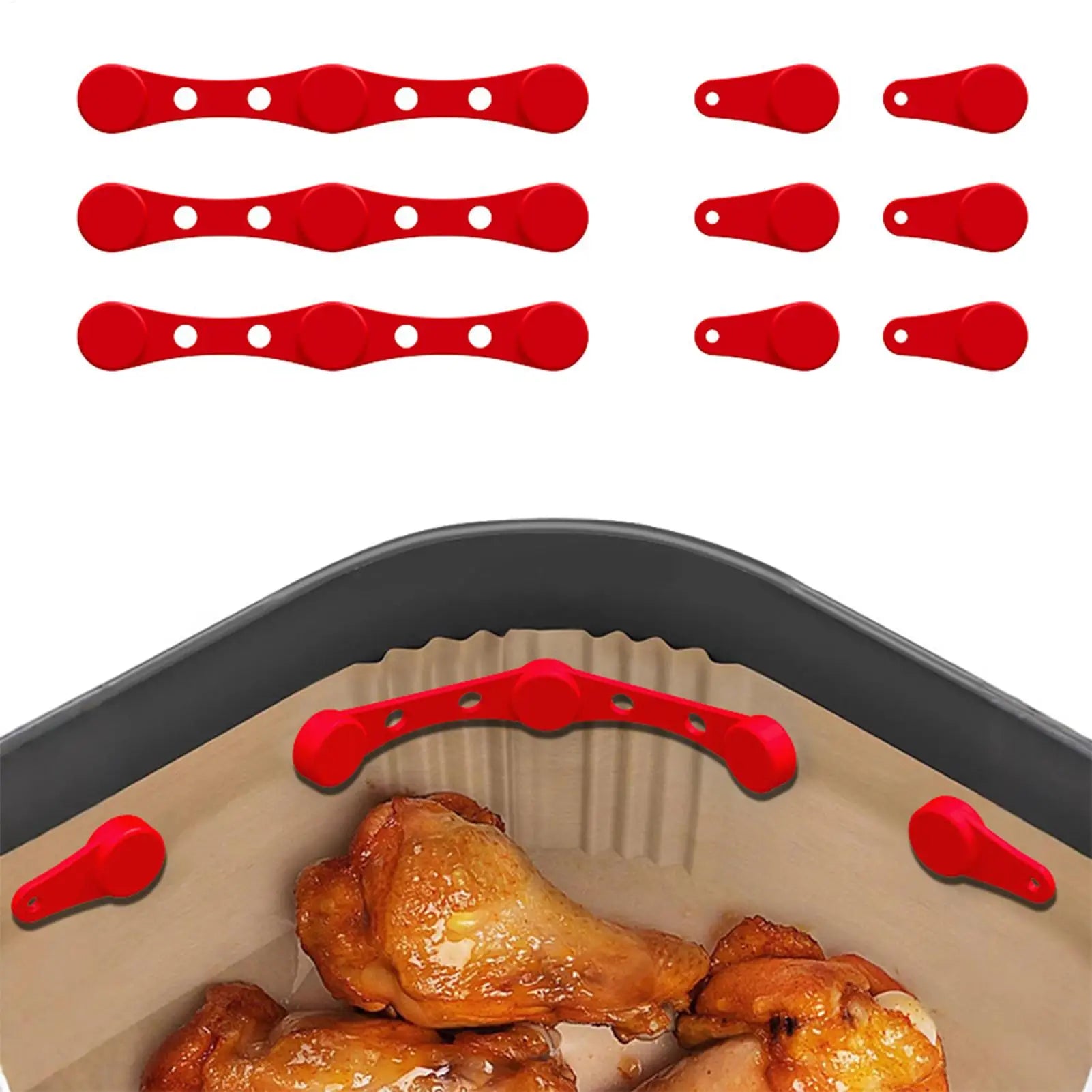 Air Fryer Silicone Magnetic Buckle | Parchment Paper Holder Air Fryer Accessory QXL
