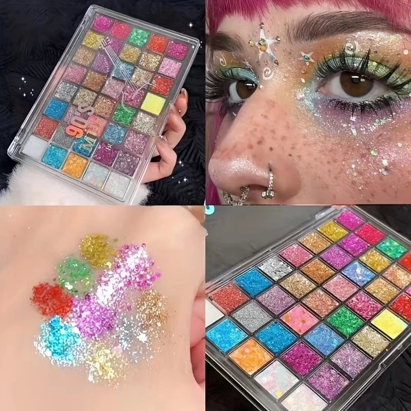 40-Color Eyeshadow Palette | Matte & Glitter Eye Makeup Eyeshadow Palette QXL