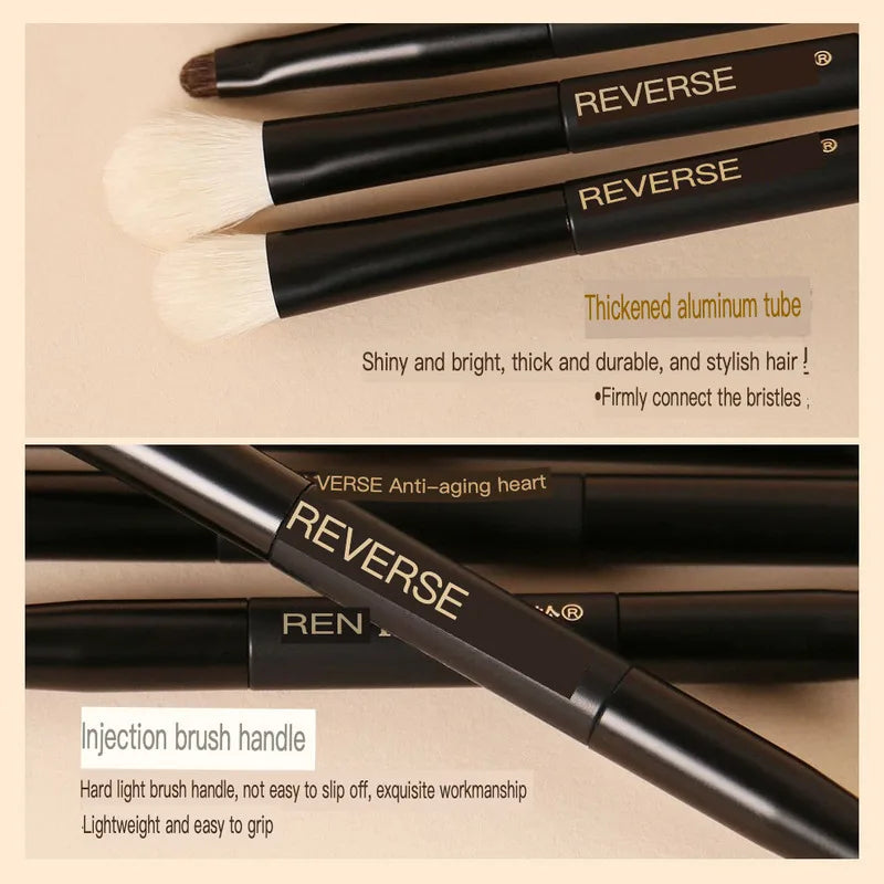 5-Piece Double-Ended Makeup Brush Set | Eyeshadow & Contour Makeup Brush Set QXL