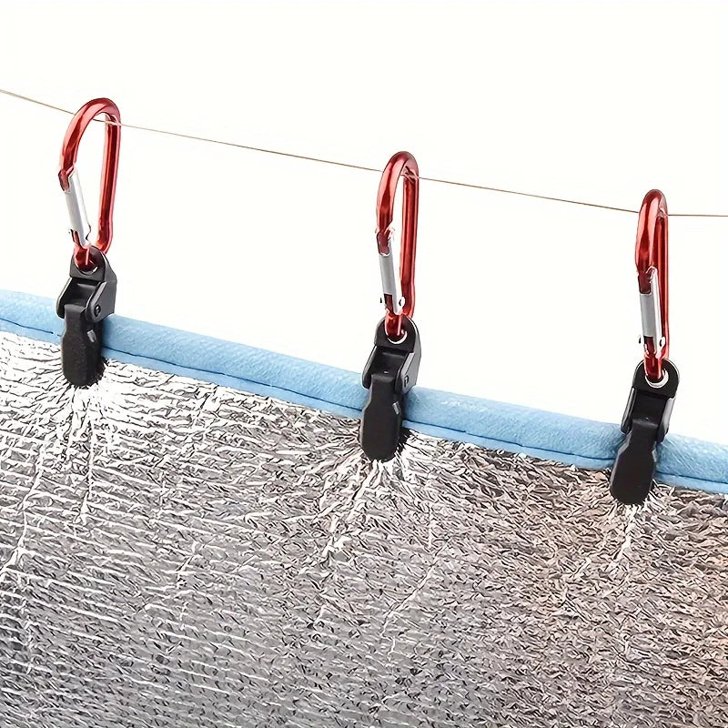 Heavy-Duty Tarp Clips with Carabiner | Windproof Awning Clamps Tarp Clamp Set QXL