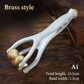 Brass Dual-Row Finger Roller Massager | Bian Stone Tool Finger Roller Massager QXL A1