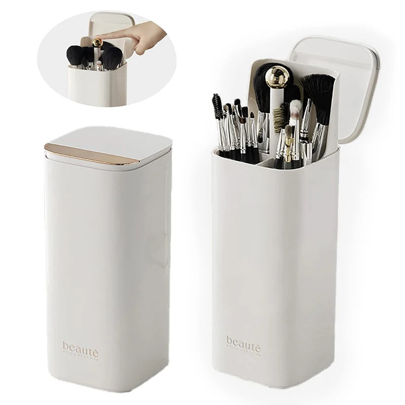 Auto-Lift Dustproof Makeup Brush Holder & Organizer Makeup Brush Holder QXL